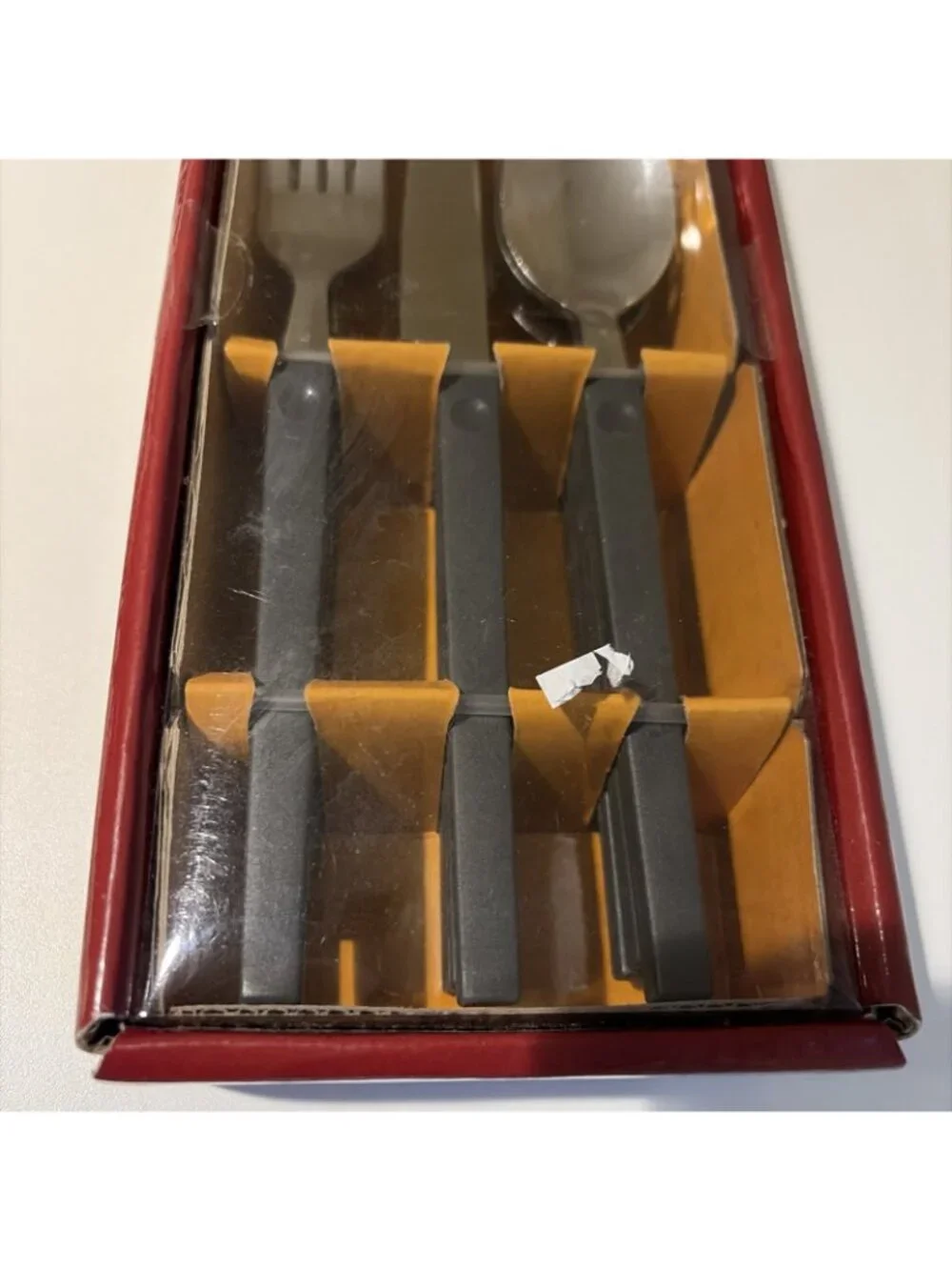 Great Gatherings Flatware Set Stainless Steel Black Matte Handles Service for 4